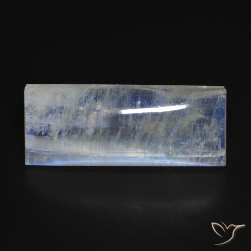 13.71ct Натуральный Голубовато-белый Радужный лунный камень, Огранка Багет, Прозрачный