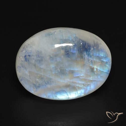 15.57ct Натуральный Голубовато-белый Радужный лунный камень, Овал, Прозрачный