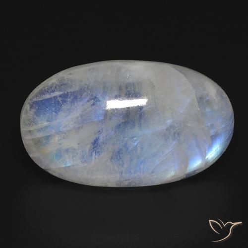 17.81ct Натуральный Голубовато-белый Радужный лунный камень, Овал, Прозрачный