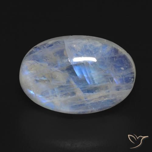 17.11ct Натуральный Голубовато-белый Радужный лунный камень, Овал, Прозрачный