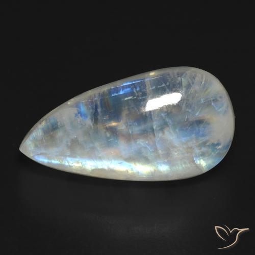 16.67ct Натуральный Голубовато-белый Радужный лунный камень, Форма груши, Прозрачный
