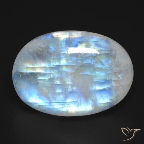 25.97ct Натуральный Голубовато-белый Радужный лунный камень, Овал, Полупрозрачный