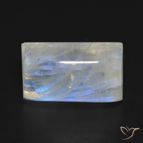14.72ct Натуральный Голубовато-белый Радужный лунный камень, Огранка Багет, Прозрачный