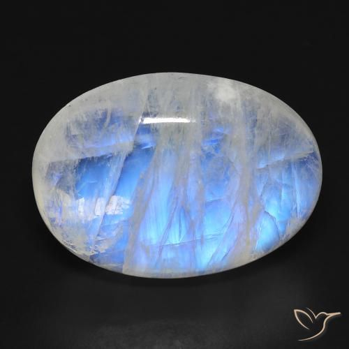 17.74ct Натуральный Голубовато-белый Радужный лунный камень, Овал, Прозрачный