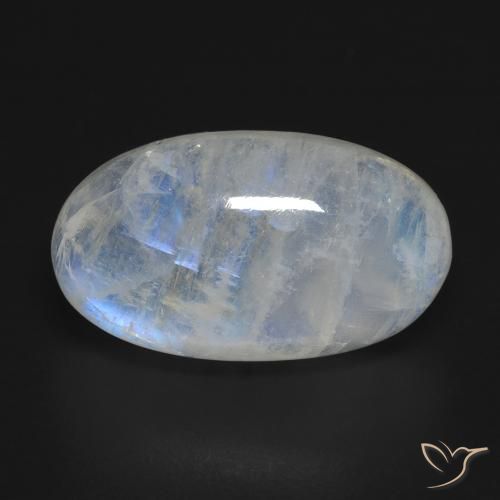 16.25ct Натуральный Голубовато-белый Радужный лунный камень, Овал, Прозрачный
