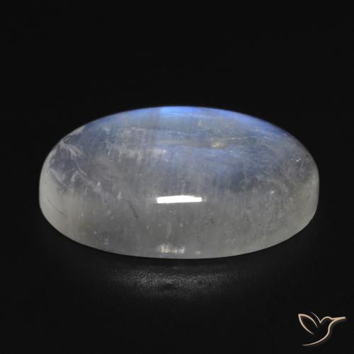 11.13ct Натуральный Голубовато-белый Радужный лунный камень, Овал, Прозрачный