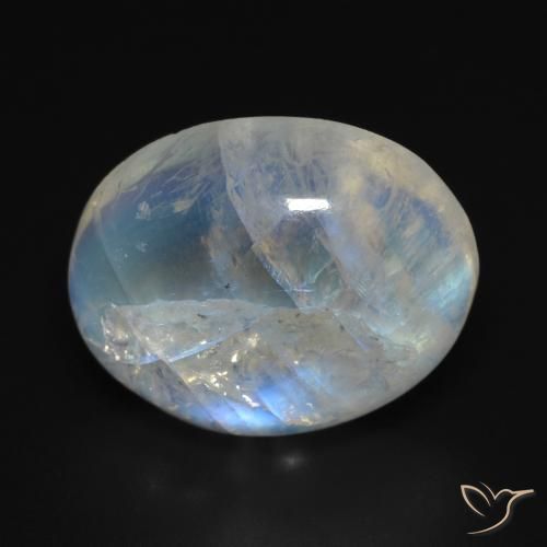 15.46ct Натуральный Голубовато-белый Радужный лунный камень, Овал, Прозрачный