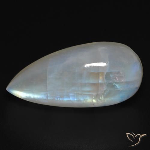 15.73ct Натуральный Голубовато-белый Радужный лунный камень, Форма груши, Прозрачный