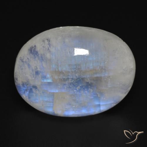 17.16ct Натуральный Голубовато-белый Радужный лунный камень, Овал, Прозрачный