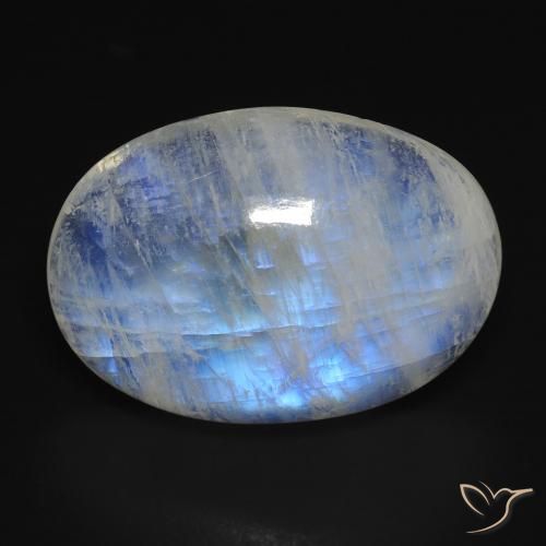 14.74ct Натуральный Голубовато-белый Радужный лунный камень, Овал, Прозрачный