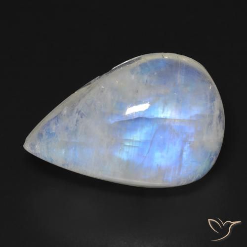 16.35ct Натуральный Голубовато-белый Радужный лунный камень, Форма груши, Прозрачный