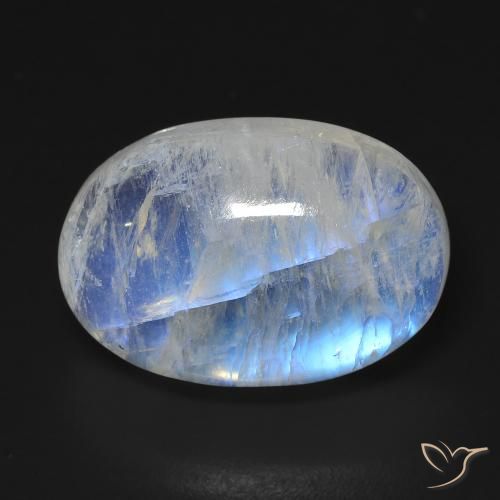 15.76ct Натуральный Голубовато-белый Радужный лунный камень, Овал, Прозрачный