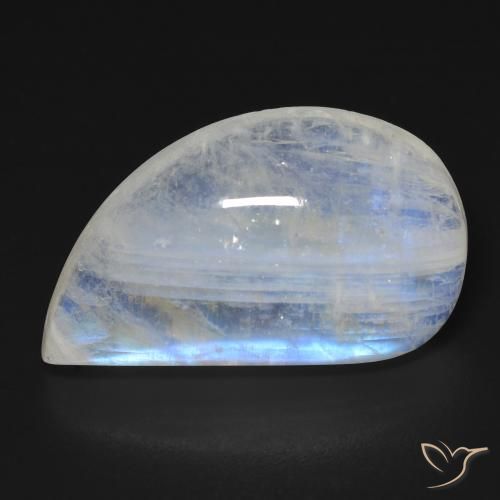 19.25ct Натуральный Голубовато-белый Радужный лунный камень, причудливая, Прозрачный