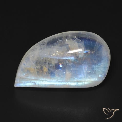 14.35ct Натуральный Голубовато-белый Радужный лунный камень, причудливая, Прозрачный