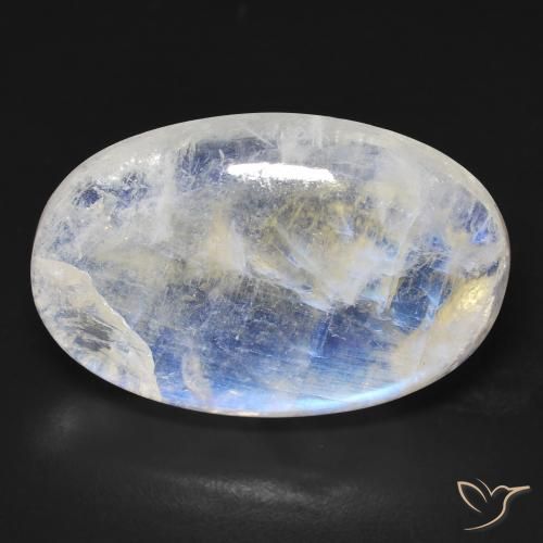 21.32ct Натуральный Голубовато-белый Радужный лунный камень, Овал, Прозрачный