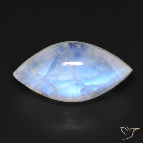 13.68ct Натуральный Голубовато-белый Радужный лунный камень, Маркиза, Прозрачный