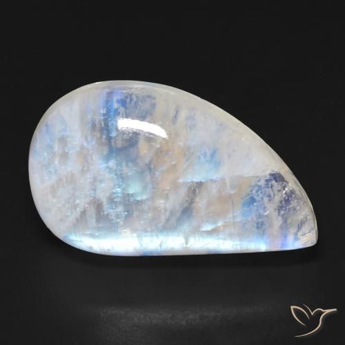 18.42ct Натуральный Голубовато-белый Радужный лунный камень, причудливая, Прозрачный