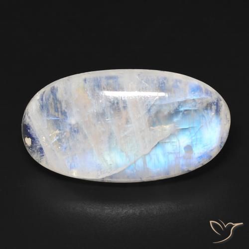 13.18ct Натуральный Голубовато-белый Радужный лунный камень, Овал, Прозрачный