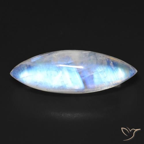 12.50ct Натуральный Голубовато-белый Радужный лунный камень, Маркиза, Прозрачный
