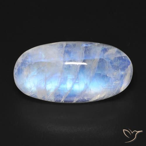 14.37ct Натуральный Голубовато-белый Радужный лунный камень, Овал, Прозрачный