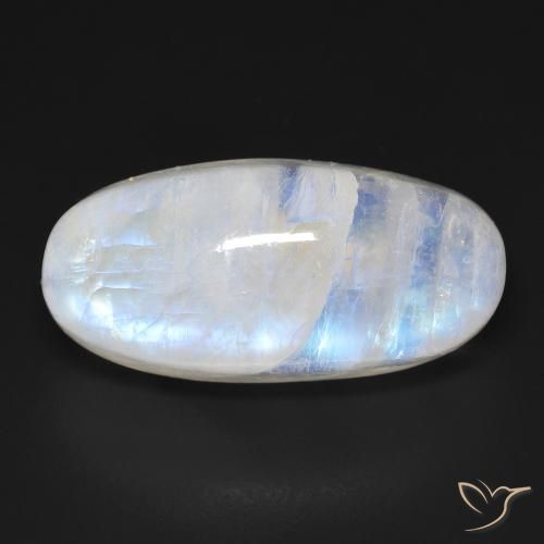 21.21ct Натуральный Голубовато-белый Радужный лунный камень, Овал, Прозрачный