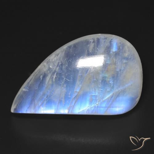 23.19ct Натуральный Голубовато-белый Радужный лунный камень, причудливая, Прозрачный