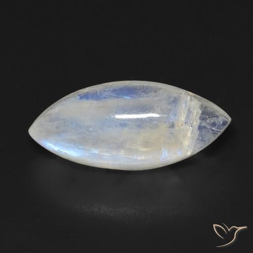 6.63ct Натуральный Голубовато-белый Радужный лунный камень, Маркиза, Прозрачный