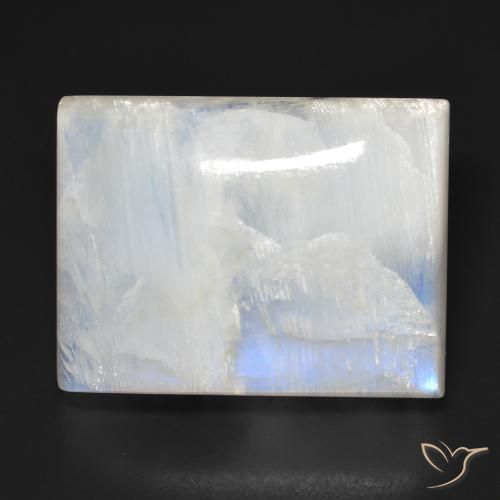 34.86ct Натуральный Голубовато-белый Радужный лунный камень, Огранка Багет, Прозрачный