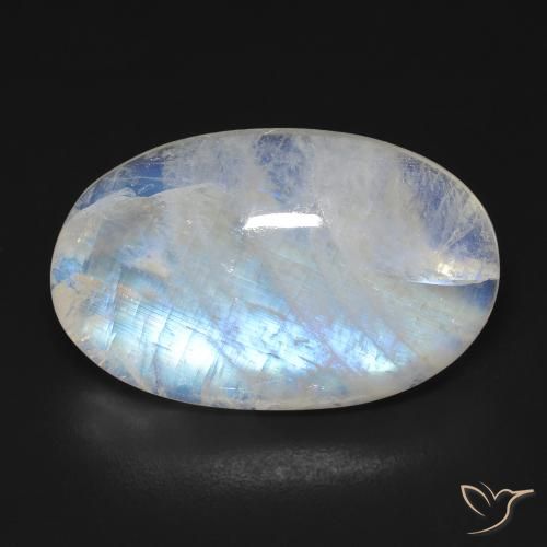 15.32ct Натуральный Голубовато-белый Радужный лунный камень, Овал, Прозрачный