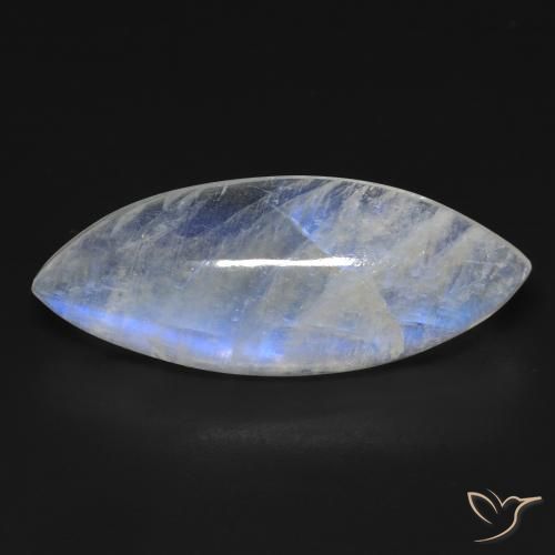 15.56ct Натуральный Голубовато-белый Радужный лунный камень, Маркиза, Прозрачный