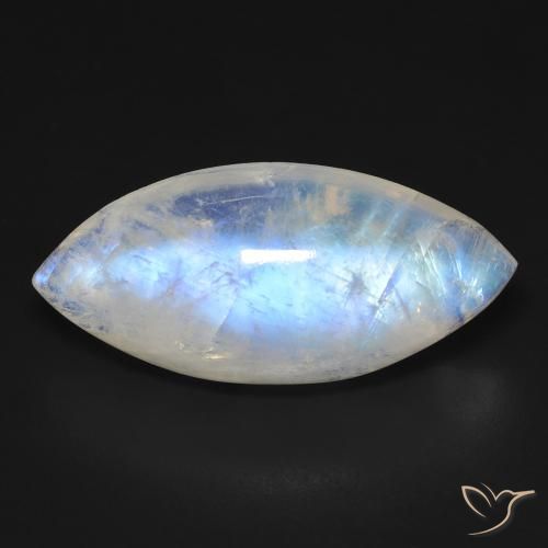 17.99ct Натуральный Голубовато-белый Радужный лунный камень, Маркиза, Прозрачный