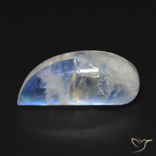 12.85ct Натуральный Голубовато-белый Радужный лунный камень, причудливая, Прозрачный