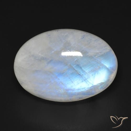 20.54ct Натуральный Голубовато-белый Радужный лунный камень, Овал, Прозрачный