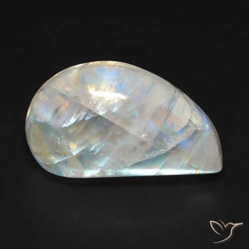 16.69ct Натуральный Голубовато-белый Радужный лунный камень, причудливая, Прозрачный