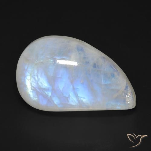 15.63ct Натуральный Голубовато-белый Радужный лунный камень, причудливая, Прозрачный