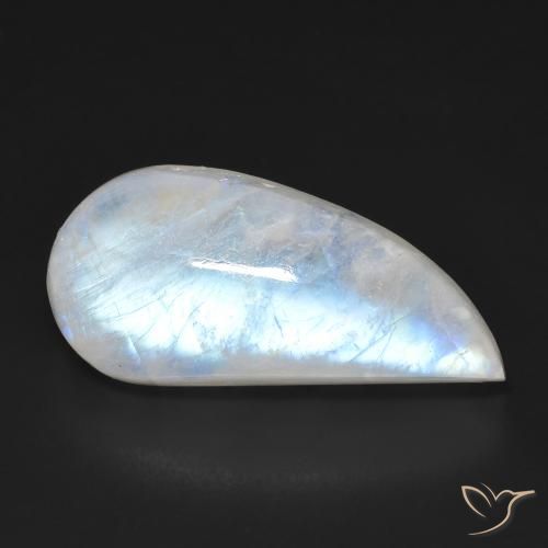 13.85ct Натуральный Голубовато-белый Радужный лунный камень, причудливая, Прозрачный