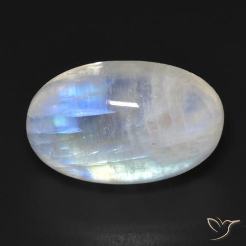 14.73ct Натуральный Голубовато-белый Радужный лунный камень, Овал, Прозрачный