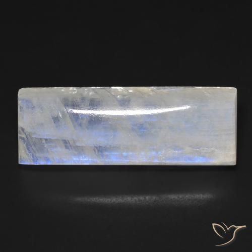 28.52ct Натуральный Голубовато-белый Радужный лунный камень, Огранка Багет, Прозрачный