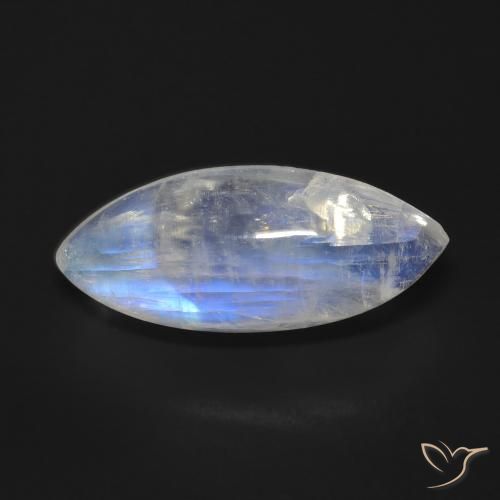 9.27ct Натуральный Голубовато-белый Радужный лунный камень, Маркиза, Прозрачный