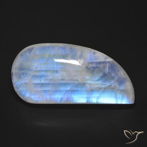 30.49ct Натуральный Голубовато-белый Радужный лунный камень, причудливая, Прозрачный
