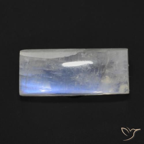7.87ct Натуральный Голубовато-белый Радужный лунный камень, Огранка Багет, Прозрачный