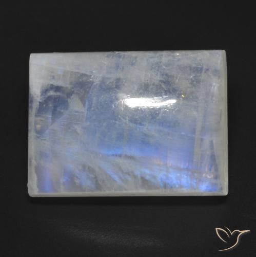 13.18ct Натуральный Голубовато-белый Радужный лунный камень, Огранка Багет, Прозрачный