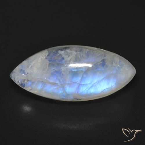 11.83ct Натуральный Голубовато-белый Радужный лунный камень, Маркиза, Прозрачный