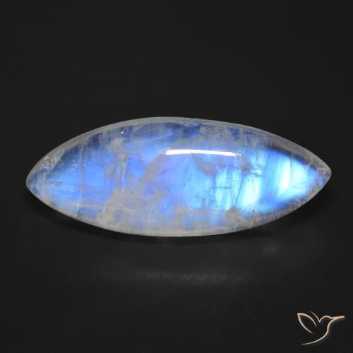 17.01ct Натуральный Голубовато-белый Радужный лунный камень, Маркиза, Прозрачный