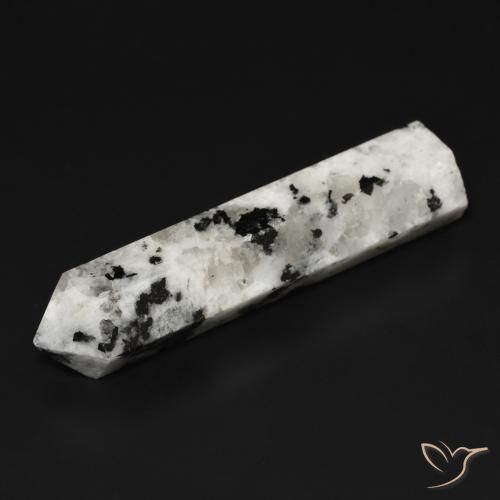 34.49ct Натуральный Белый с черным Радужный лунный камень, причудливая, Непрозрачный