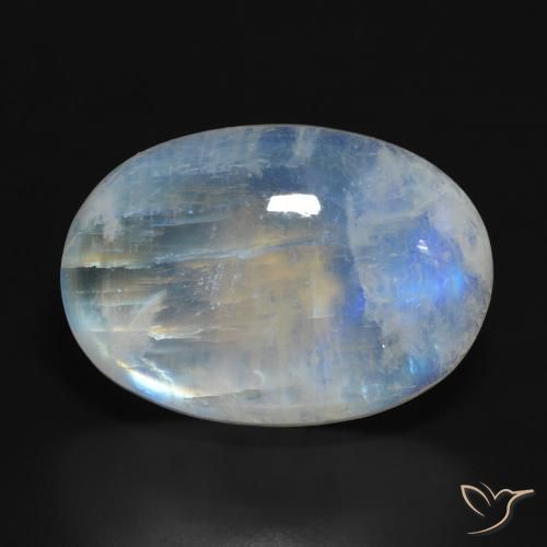 19.81ct Натуральный Голубовато-белый Радужный лунный камень, Овал, Полупрозрачный