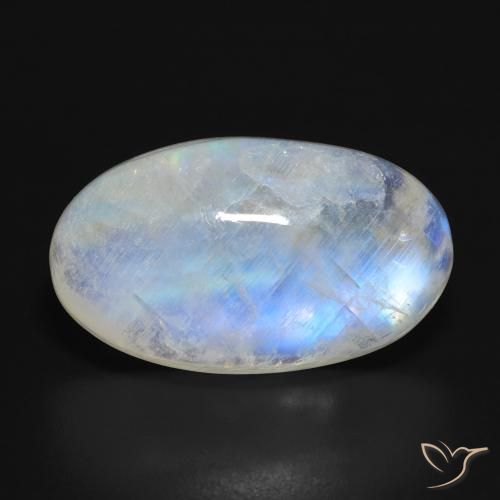 16.92ct Натуральный Голубовато-белый Радужный лунный камень, Овал, Полупрозрачный