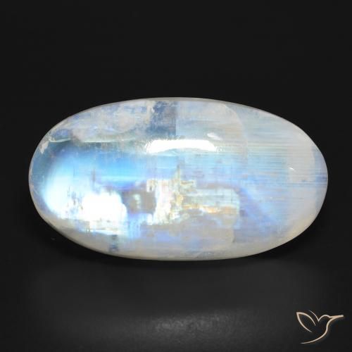 26.86ct Натуральный Голубовато-белый Радужный лунный камень, Овал, Полупрозрачный