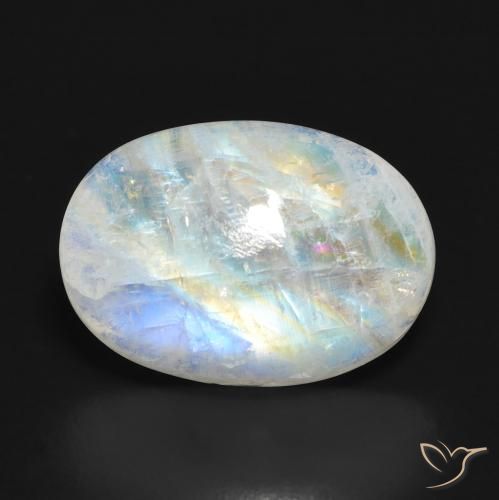 12.72ct Натуральный Голубовато-белый Радужный лунный камень, Овал, Полупрозрачный