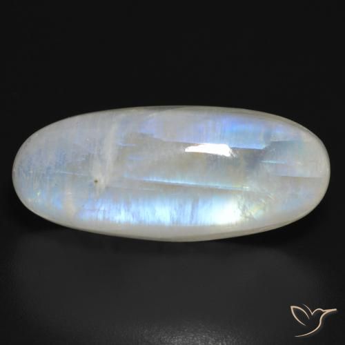 21.52ct Натуральный Голубовато-белый Радужный лунный камень, Овал, Полупрозрачный